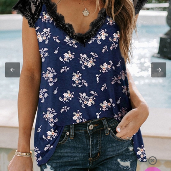 🔥New boutique blue floral eyelash top - Picture 4 of 11